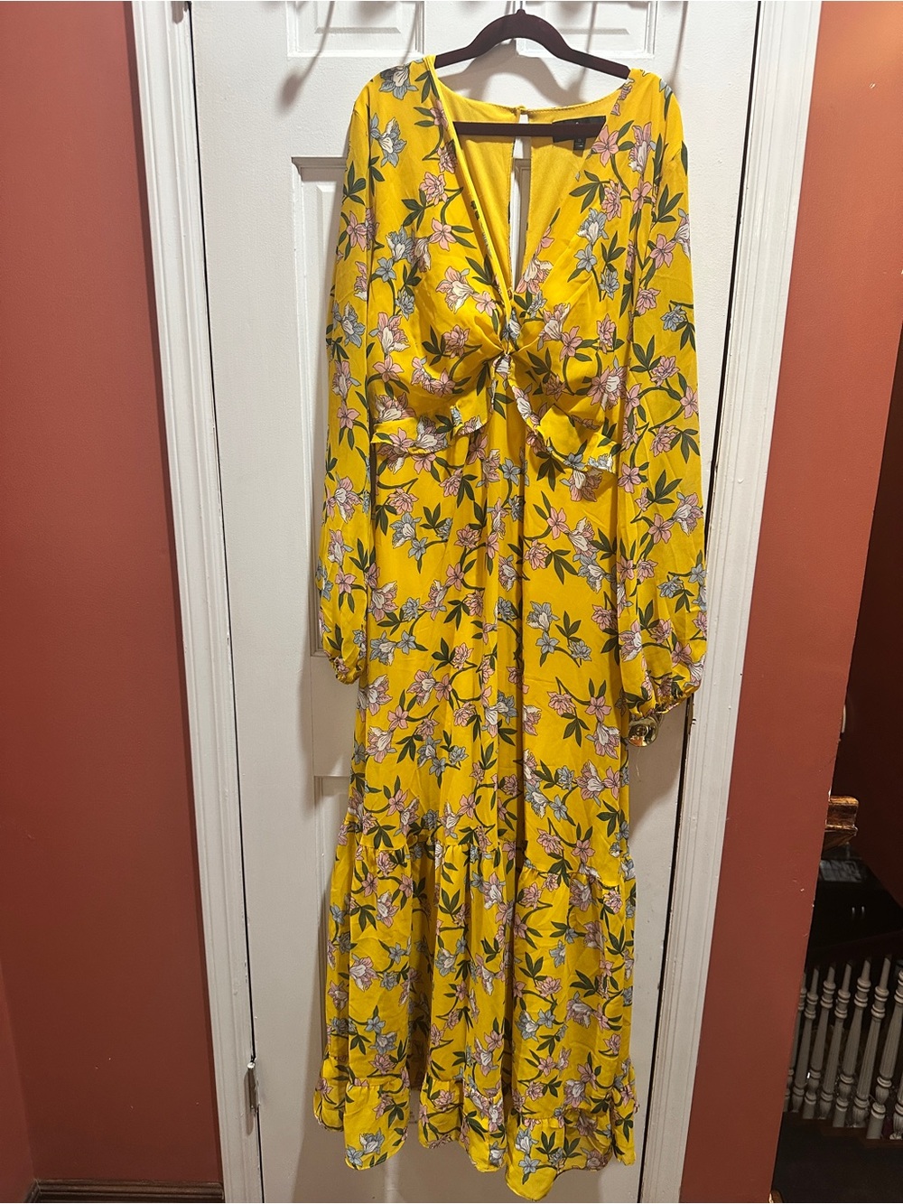 Lulu's Yellow Floral Maxi Dress